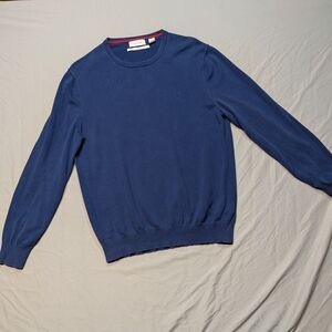 Calvin Klein Supima Cotton Lightweight Crew Neck Logo Sweater Men Lg